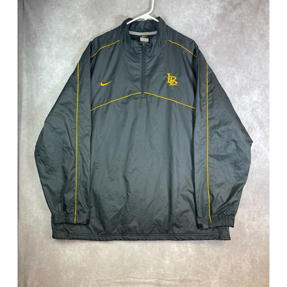 Nike Long Beach 49ers Windbreaker Jacket 1/4 Zip Mens 3XL Gray Coaches Pullover